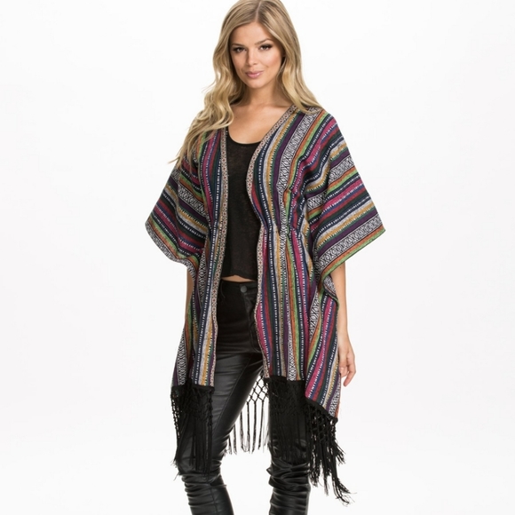 Multi color print Cape/Shawl - Picture 2 of 14